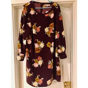 NWT Burgundy LOFT Plus floral dress